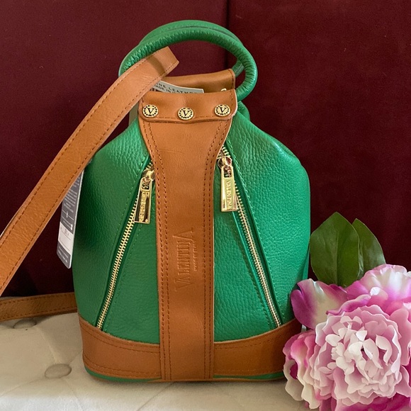 Valentina Handbags - 🇮🇹 RARE Valentina Genuine Leather Backpack + Satchel, Emerald Green